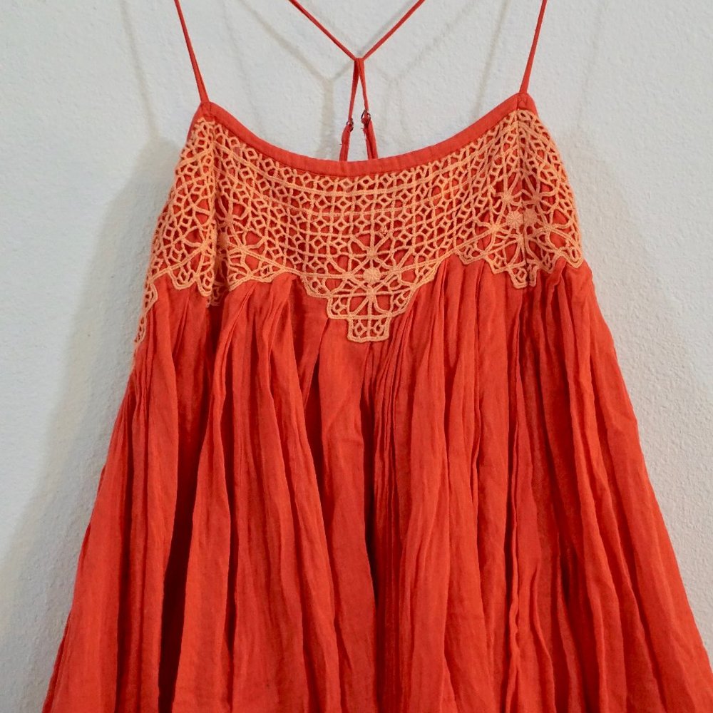 Free People Embroidered Flowy Tank